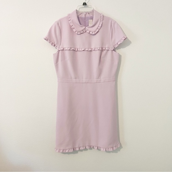 Gal Meets Glam Emma Ruffle Collar Dress Lavender Size 12 - Picture 2 of 11